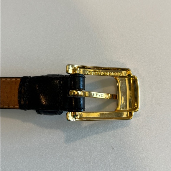 Liz Claiborne - black leather belt, M, vintage main image 8